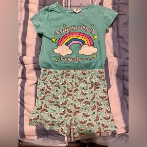Toddler girls shorts set - teal